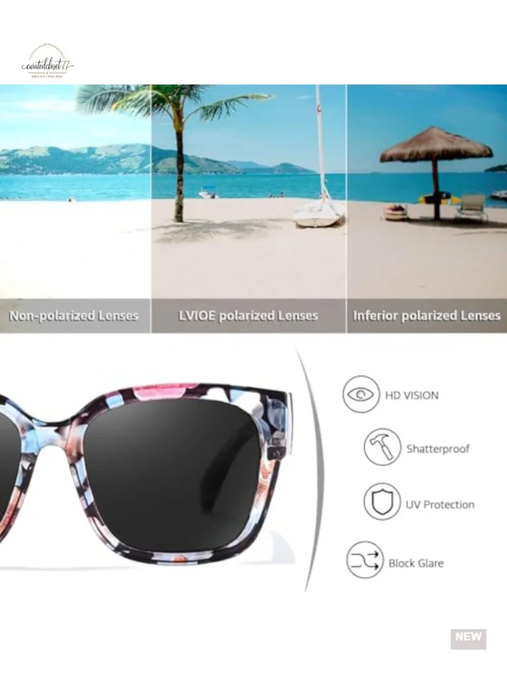 Polarized Fit Over Sunglasses Oversized Square 2 Pack